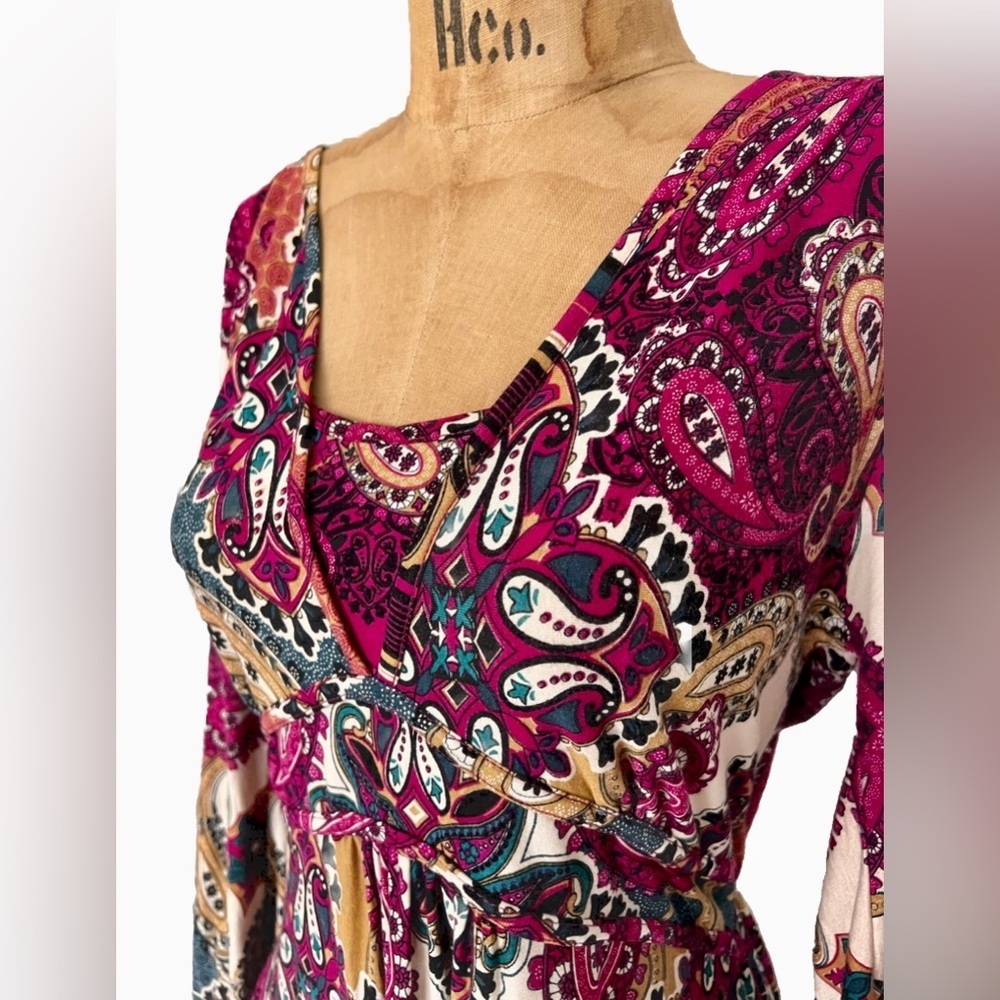 VENUS Fuchsia Belled Sleeve Sundress M - Picture 2 of 9